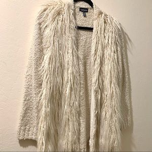 Topshop Fuzzy Button Down Cream Cardigan - Size M (EUC)
